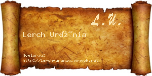 Lerch Uránia névjegykártya